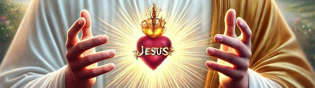 Image représentant les deux mains de Jésus, à la hauteur du cœur, face à face et espacées de façon à rendre visible le cœur de Jésus rayonnant dans sa Lumière blanche. Cette image symbolise la rubrique Nos activités / Suis-nous du site de la Confrérie Céleste du Christ. Dans cette rubrique sont rassemblées des vidéos mis en ligne sur notre chaîne YouTube @ConfrérieCélesteduChrist, qui ont pour but d’expliquer qui nous sommes et ce que nous faisons.